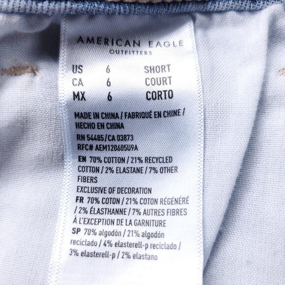 American Eagle Kick Boot Jeans Women 6S Light Blue Distressed Hem Retro Cowgirl - Picture 4 of 13